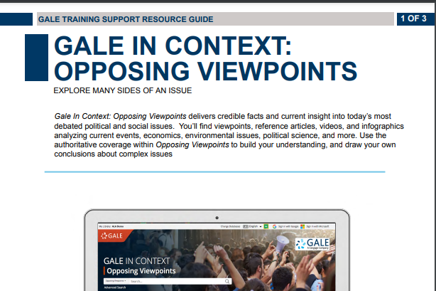 Gale in Context: Opposing Viewpoints Resource Guide