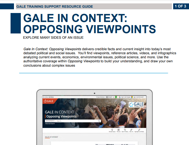 Gale in Context: Opposing Viewpoints Written Guide