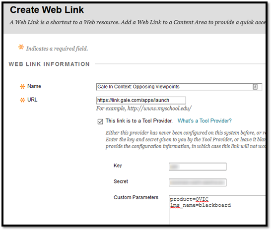 Create web link set up